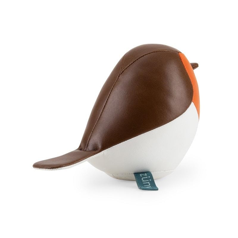 Züny - Paperweight - Robin - Faux Leather - Brown-Orange