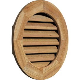 Ekena Millwork GVWRO14X1401RFUWR Round Gable Vent Gable Vent, 14"W x 14" (19"W x 19"H Frame Size), Western Red Cedar, Unfinished