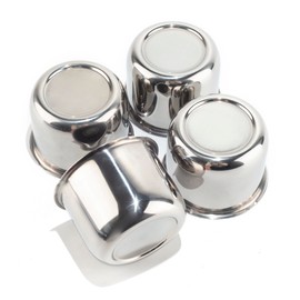 DewFlew 4Pcs 3.11" Push Through Wheel Center Caps Stainless Trailer Hub Cap for Truck SUV RV Wheel Rim (Fit 3.11" Bore 2.35" H Chrome)