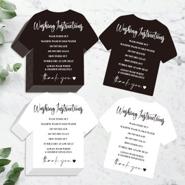200 PCS Washing Instruction Cards, Clothes T Shirt Cleaning Care Instruction Insert Customer Direction Card for Small Business Packaging Online Shop Owner (3.5” x 3.4”, Black & White)
