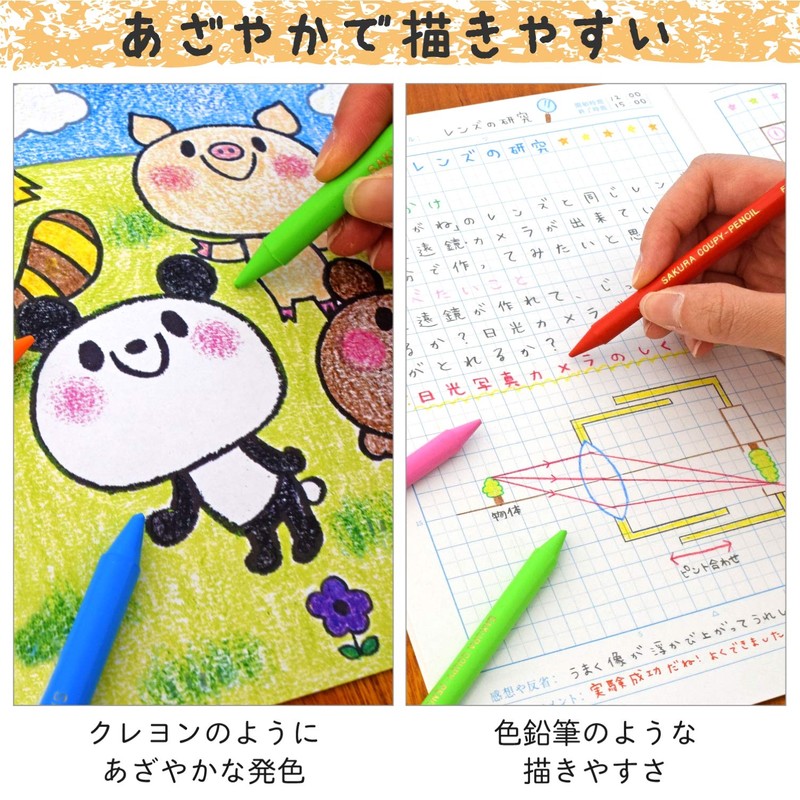 Sakura Crayons Colored Pencils, Coupy, Soft Case, 12 Colors, 5