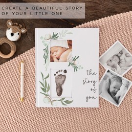 Baby Book Keepsake - Simple Baby Milestone Book for Boy or Girl - Baby Journal & Pregnancy Memory Book - Monthly Milestone Record Baby Books for Baby Shower - Modern Gender Neutral Style Gift for Moms