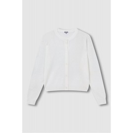 JAJU [JAJU] Women's Sheer Long Sleeve Cardigan_White