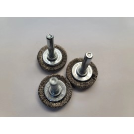 HIGHBRUSH Hightbrush M6119 1-1/2'' Radial End Brush .006 Stainless Steel 1/4''Shank 3 pack