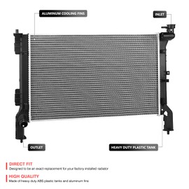 DNA MOTORING Front Fatctory OE Style Radiator Compatible With Sonata 2016-2019 / Optima 2017-2020/2.0L Hybrid, 13709, OEM-RA-13709