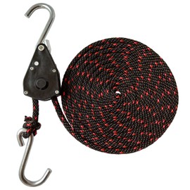 FishYuan Sentry Ratchet Kayak and Canoe Bow and Stern Tie Downs 1/4" Grow Light Heavy Duty Adjustable Rope Hanger (2-Pack)