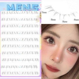 Atopos No Glue Under Eyelashes 5-7mm diverging design makes both eyes bigger Eyelash extensions 80 hairs, 1 piece, transparent line / 아토포스 노글루 언더 속눈썹 5-7mm 발산 디자인으로 두 눈을 더욱 크게 아이래쉬 연장 80모, 1개, 투명라인