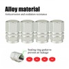 Silver Hex Aluminum Tire Valve Stem Caps - 4 Pack