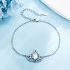 VENACOLY Lotus Bracelet 925 Sterling Silver Abalone Shell Moonstone Lotus