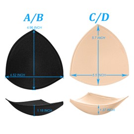 URSMART Bra Pads Inserts, Bra Cups Inserts,Removable Breathable Push up Bra Inserts for Sports Bra or Bikini Tops (5beige) …