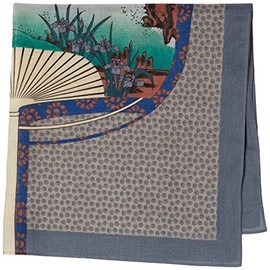 Japanese Miscellaneous Goods, Kyoto Accessories, Handkerchief, Kyosai, Cat Curvature Fan C Gray