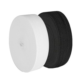 Magnoloran Elastic Band for Sewing, 0.8 Inch Elastic for Sewing Elastic Straps Wig Band Edge Band Knit Spool Sewing Band for Waistbands Pants Clothes & Lace Front Wigs((10 Yard Black, 10 Yard White)