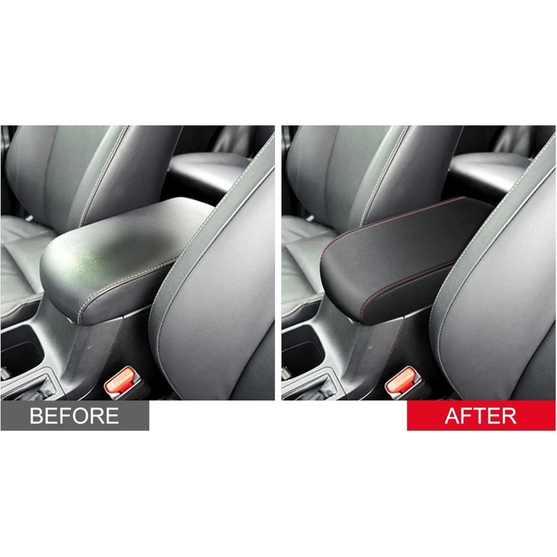 MIT Car Central Storage Lid Armrest Cover Faux Leather Pad