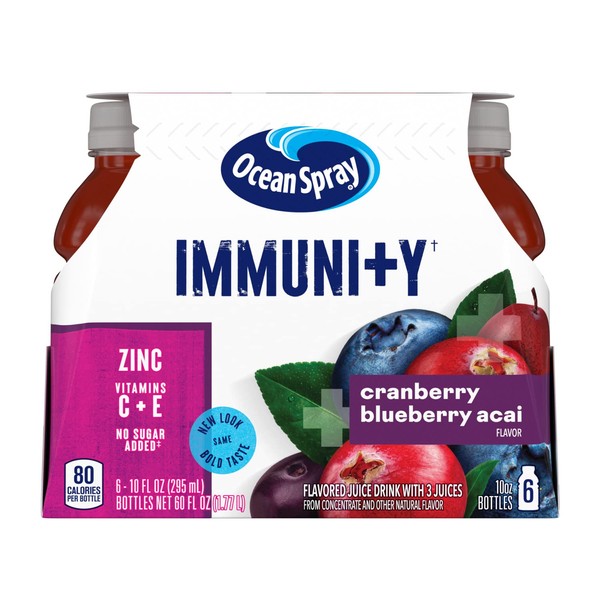 Ocean Spray Immunity Cranberry Blueberry Acai Flavored Juice Drinks, 10
