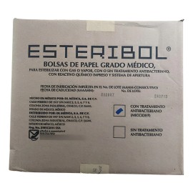 Bolsa De Papel Grado Médico Esteribol 12x26x4 Cm C/1000 Pzs