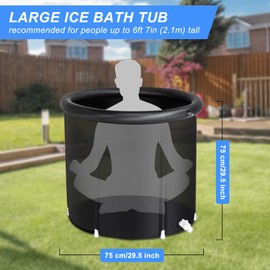 Cold Plunge Tub,Ice Bath Tub for Athletes,Multiple Layered Portable Ice Bath Plunge with Cover,Suitable for Indoor Gardens Gyms Arena Cold Water Therapy Training Athletes Recovery (Black, 85 Gallon)