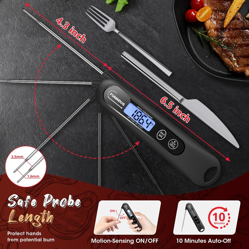 FUMMDUS Digital Meat Thermometer - 2S Instant Read Food Thermometer