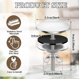 YXL 1Pcs Sink Hole Covers, Stainless Steel Sink Blanking Cap, Kitchen Sink Cover, Tap Hole Blanking Plug for Home Kitchen and Bathroom Sink Decoration
