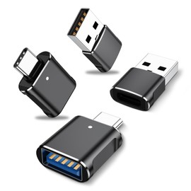 Denlane USB C to USB Adapter,Type C to USB Adapter (4 Pack), USB 3.0 Male to USB C Female, USB Female to USB C Male Adapter OTG Converter