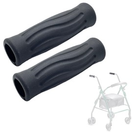 Rollator Hand Grips Replacement for Elderly & Disabled - Rolling Walker Handle Cushions Compatible with 0.9"-0.95" ID Handle, 2 Pcs ﻿ (Black-A)