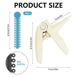 OFFCUP Orthodontic Ligation Gun Tools, 1040 Pieces Orthodontic Ligation Ties, Orthodontic Ligation Dental Instrument Accessories for Dental Orthodontic Supply, White