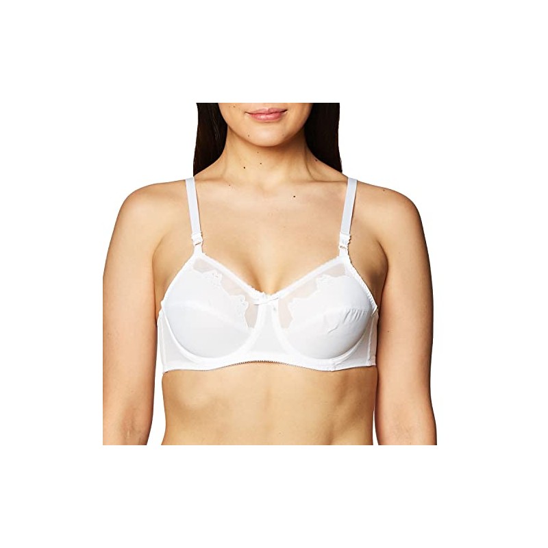 Bali Women's Flower Underwire Bra, White, 40DD