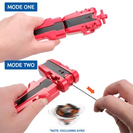AIBREAY 2 Pack Bey X String Launchers, Blade X Winder Launcher with Grip, Two Launch Mode, Only Work with X Right Spinning Top(Red+Black)