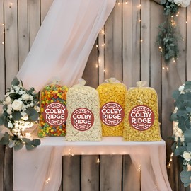 4 Flavor Gourmet Popcorn Assortment 8 Gal. (128 Cups) Large Sampler - White, Caramel, Cheese, and Rainbow Bulk Popped
