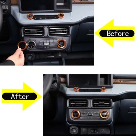 dreamcar2022 5Pcs/Set Orange Center Console Knob Trim Ring Cover For Ford Maverick 2022-2023