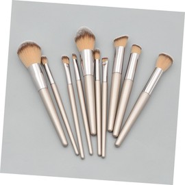 Mikinona Professional Makeup Set 10 Tools Portable Reusable Wood Handle for Ladies Easy to Apply Makeup