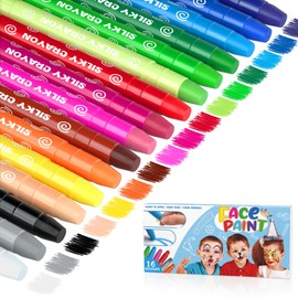 Gibot Children's make-up set, Halloween children's make-up, non-toxic and safe face paint, make-up pens, body paint for makeup, children's birthday, Christmas party, Halloween (16 colours)