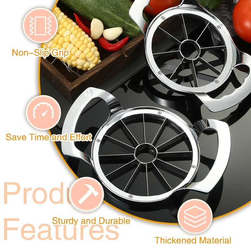 JVHLOV Stainless Steel Apple Slicer, Apple Corer Slicer, Fruit Cutter,