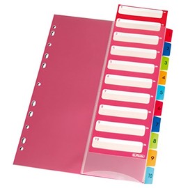 Herlitz 10913929 Register 1-10, 21 x 29,7 cm, PP, farbig mit IndexBlatt und Eurolochung