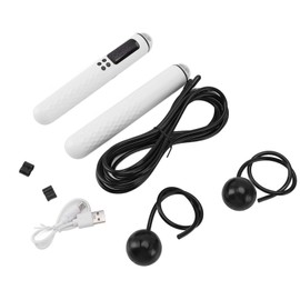 Jump Rope with Counter Weighted Jump Rope for Fitness Rechargeable Cordless Skipping Rope for Men Women Kids Fitness Exercise Training White