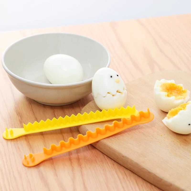 2pcs Fancy Cut Egg Cooked Eggs Cutter Lace Egg Slicer