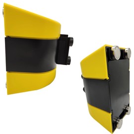 Magnetic Belt Barrier Retractable - 3/5/10m Wall Mount Queue Crowd Control Wall Barrier, Fixed Safety Cordon Barrier, Queuing Safety Tape Cordon, Airports, Banks, School(5m)