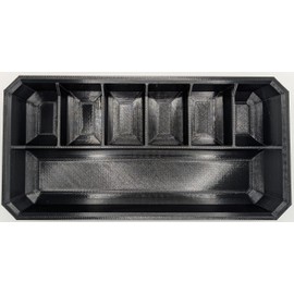 Fitter Critter Rectangle Slim Low Profile Bins / Organizers / Dividers / Small Parts Tray for Milwaukee Packout (BLACK, 7 COMPARTMENT MIXED RECTANGLE)