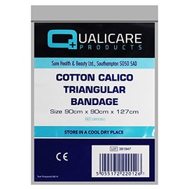 Qualicare Cotton Calico Triangular Arm Sling Injury Support Arm Shoulder Support - 25 Pack