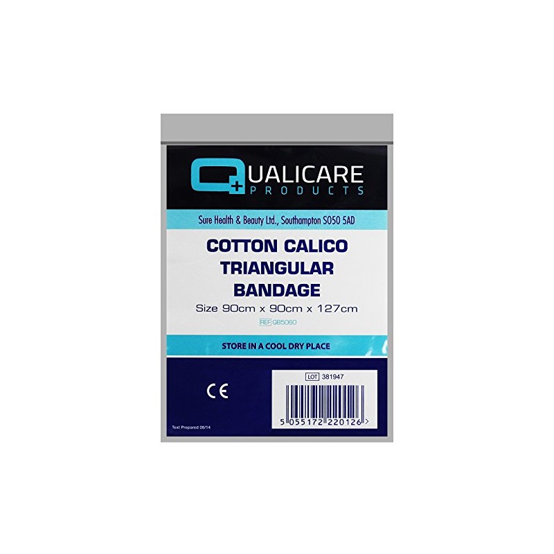 Qualicare Cotton Calico Triangular Arm Sling Injury Support Arm Shoulder