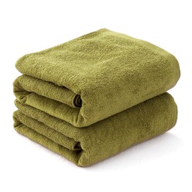 Towel Factory Lab Thin, Quick Drying, Bath Towel, Set of 2 (Daily), Pistachio Green, 100% Cotton, Absorbent, Petit Pla Towel, Approx. 23.6 x 47.2 inches (60 x 120 cm)