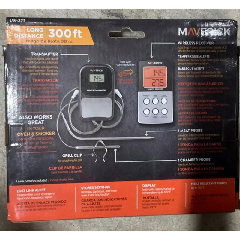 Maverick Wireless Meat & Barbecue Digital Thermometer - 300ft Reciever&Trans