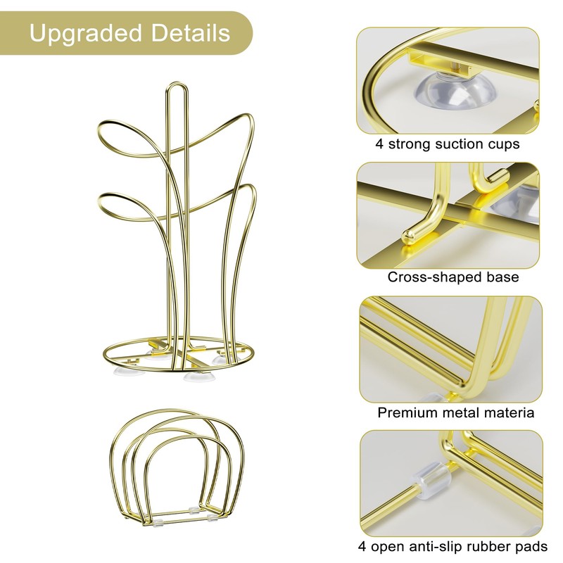 SZQINJI Paper Towel Roll Holder Countertop & Napkin Holder Set,