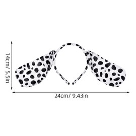 Vaguelly 4pcs Dalmatian Headband Dog Ear Hairband Tail Costume Kit Party Prop for Boys and Girls