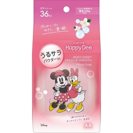 Mandom Happy Deo Body Sheet, Urusara Flower Soap, 36 Sheets