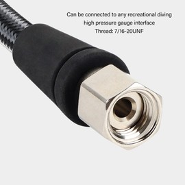 ZAWELIYO Manguera Reguladora de Alta Presión para Buceo, Manguera de Buceo Segura, Flexible y Profesional Tejida con Fibra de Carbono, Rosca 7/16‑20UNF, Adecuada para Todas Las