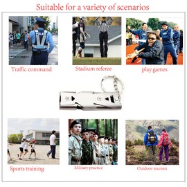 WANYIG Pack of 2 Emergency Whistle, Warning Whistle, Loud 150 dB Sports Whistle, Loud Emergency Whistle with Key Fob, Sports Loud