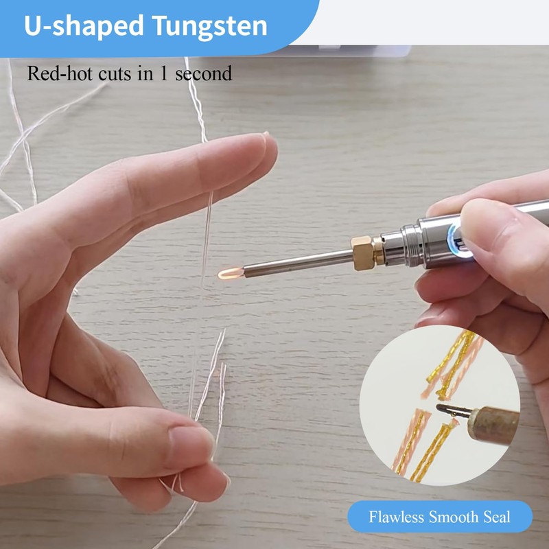 Thread Burner, Rechargeable Thread Zapper Tool with Replacement Tip, USB