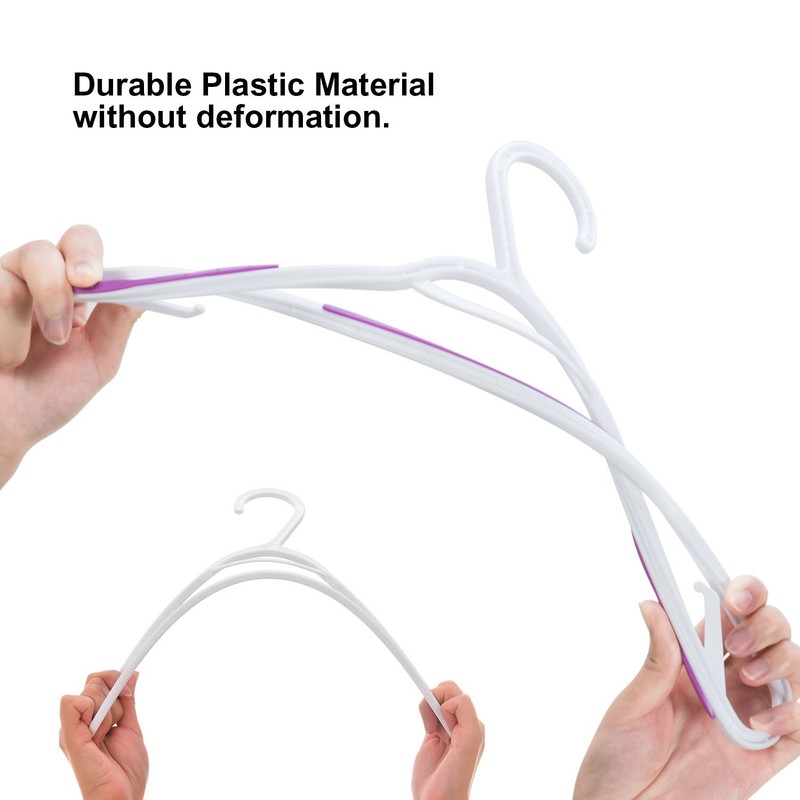30 Pack Bendable Plastic Hangers Light-Weight Non-Slip Clothes/Suit Hangers (Purple)
