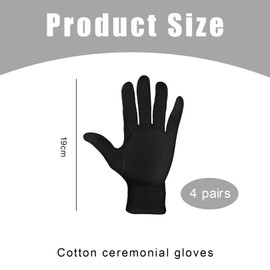 2 Paar Schwarze Baumwollhandschuhe,Mitteldicke Größe L,Schutzhandschuhe,Handschuhe Baumwolle,Care Baumwollhandschuhe für Trockene Hände Ekzeme Kosmetik Schönheit Münze Schmuck und Silber Inspektion