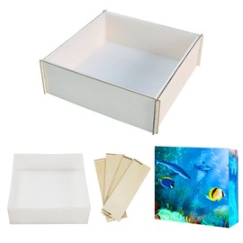 Yayatty Square Silicone Molds for Resin, 5.8 Inch Large Resin Molds, Epoxy Resin Molds with Wooden Support for Flowers Preservation, Resin Casting Molds for DIY Home Décor